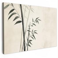LEINWANDBILD Japandi - Bambus - Beige Gemälde 60x40 cm - Eukalyptusholzfarben, Textil (60/40cm) - MuchoWow