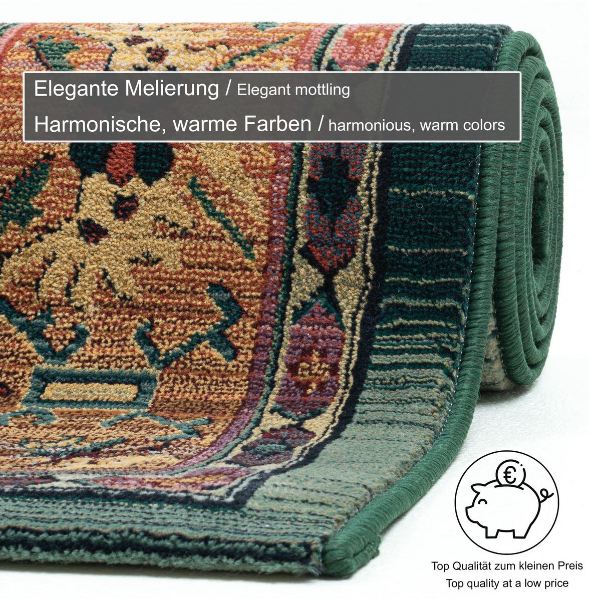 WEBTEPPICH Gabiro 13 68x135 cm - Grün, Textil (68/135cm) - THEKO