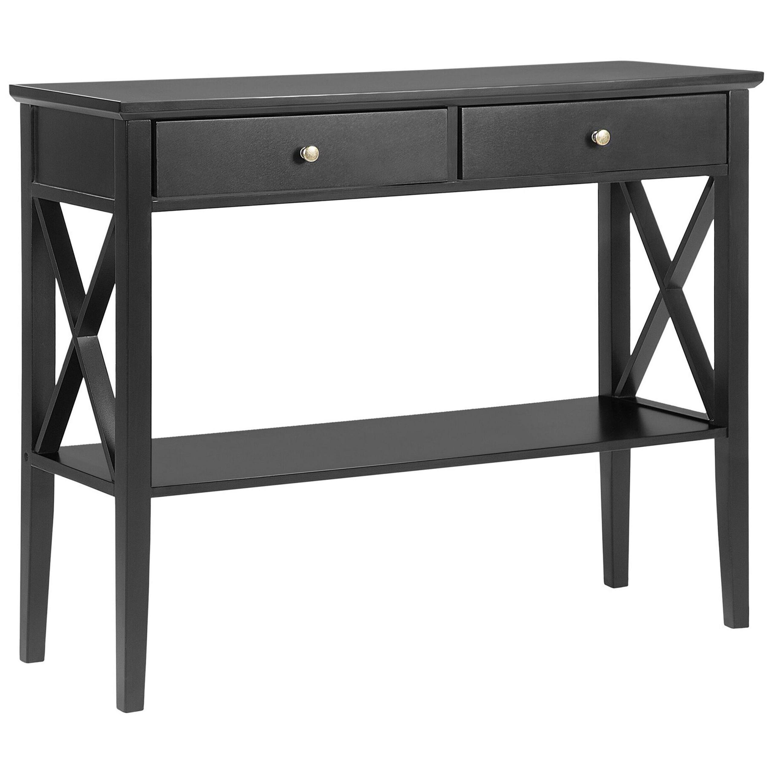 KONSOLENTISCH schwarz 2 Schubladen Avenue - Schwarz, Holzwerkstoff (35/100/80cm) - Beliani
