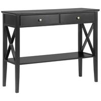 KONSOLENTISCH schwarz 2 Schubladen Avenue - Schwarz, Holzwerkstoff (35/100/80cm) - Beliani