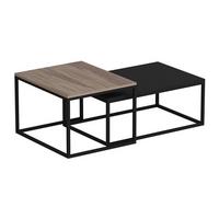 SATZTISCH Aabenraa 60/45/47 - Eichefarben, Metall (45/60/47cm) - [en.casa]