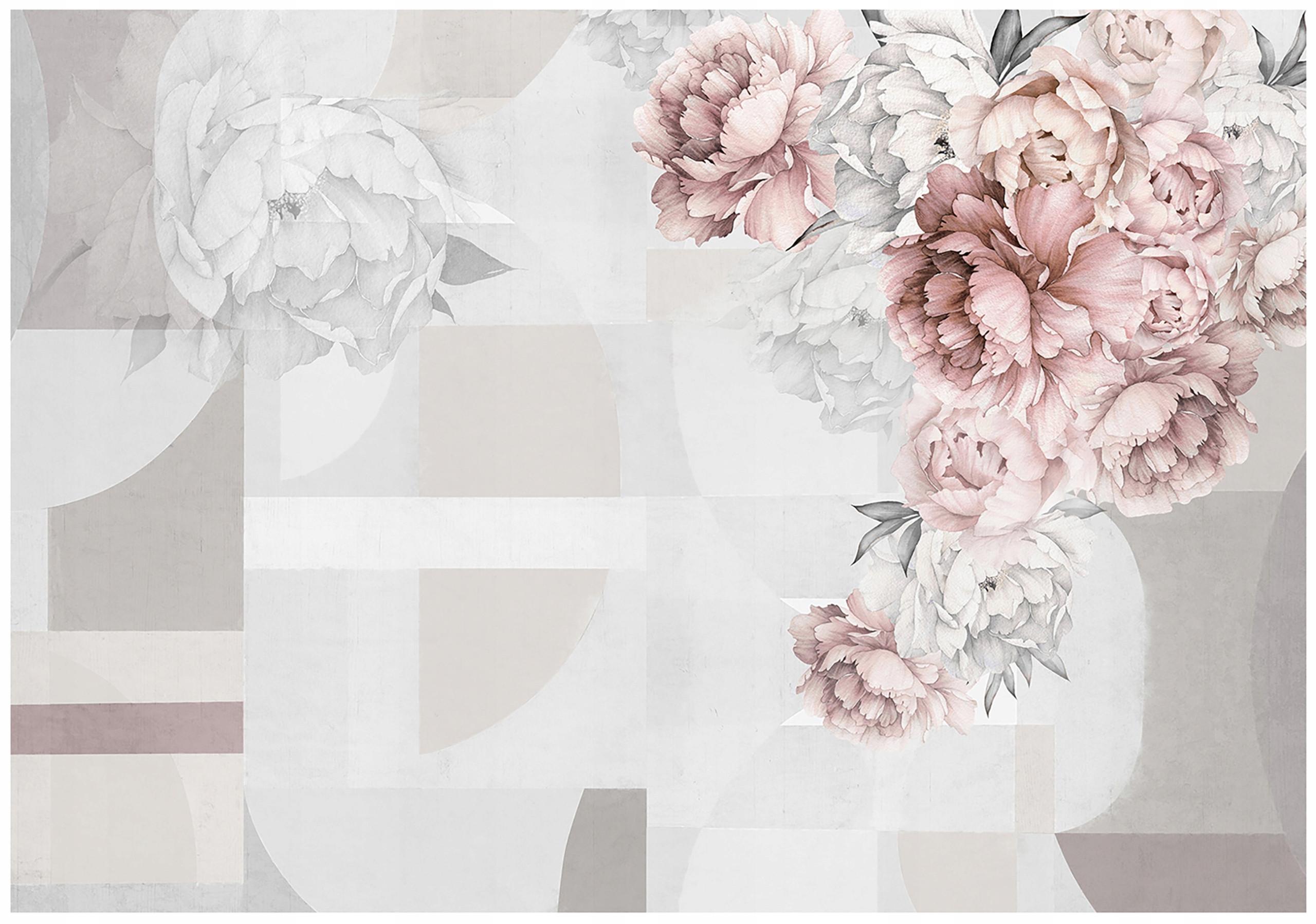 FOTOTAPETE Blumen 3D Grau 254x184 cm - Multicolor, Textil (254/184cm) - Wallarena