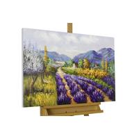 ACRYLBILD HANDGEMALT 90/60 cm - Lila, Holz/Textil (90/60cm) - KUNSTLOFT