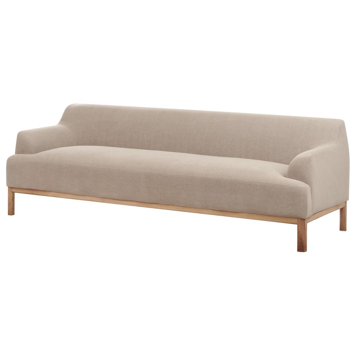 3-SITZER-SOFA Stoff Taupe Sosjo - Taupe, Textil (219/74/83cm) - Beliani