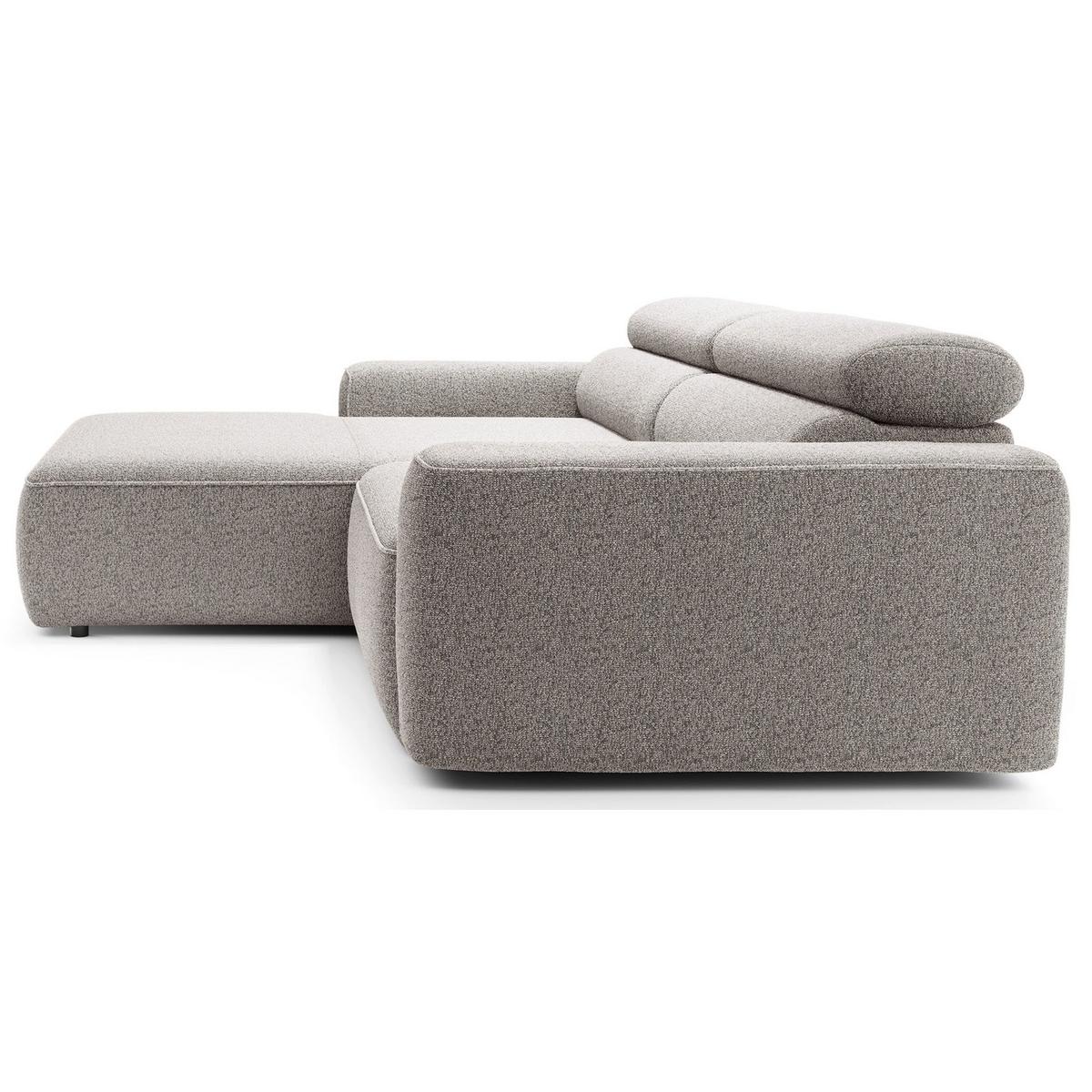 ECKSOFA Fando mit Schlaffunktion, L-Form, 4-Sitzer 252 cm, links Flechtstoff Greige - Taupe/Schwarz, Kunststoff/Textil (252/182cm) - Selsey