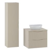 BADMÖBEL 60.6cm Tao 2er-Set Kaschmir - Beige, Holzwerkstoff (60.6/50/45.8cm) - Petits-meubles