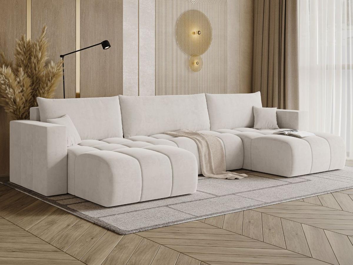 ECKSOFA U Neva Ecru - Ecru, Holz/Textil (370/170cm) - Graingold