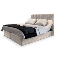BOXBETT BARINO 160x200 cm mit Matratze und Topper - Beige - Beige, Holz (160/200cm) - MASSENO