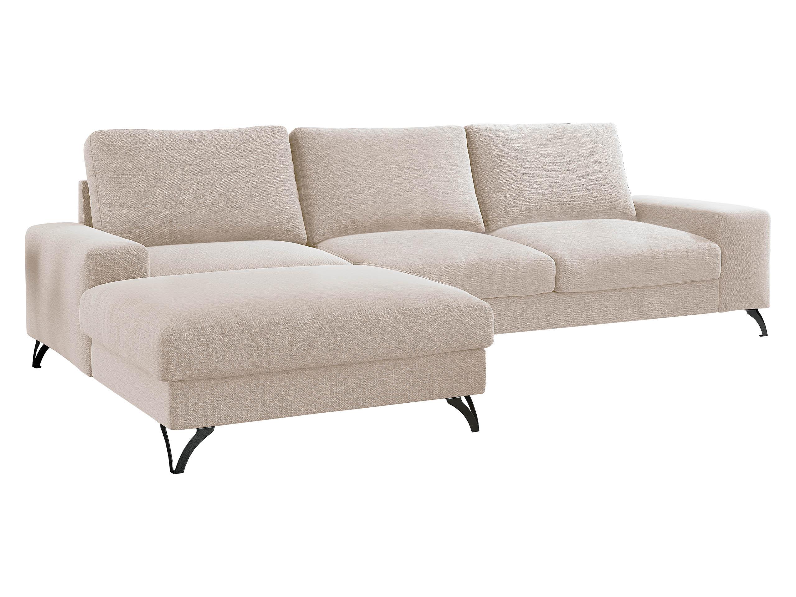 ECKSOFA Flavio, Seite: Links - L1F+L2F+R4 - Schwarz/Naturfarben, Holz/Textil (300/179cm) - MIRJAN24