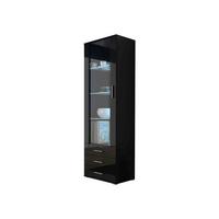 VITRINE Soho S01 - Silberfarben/Schwarz, Holzwerkstoff/Kunststoff (60/192/41cm) - MIRJAN24