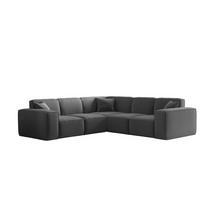 ECKSOFA Univ Celes Premium Opera Velvet - Dunkelgrau, Holzwerkstoff/Textil (246/246cm) - Fun Möbel