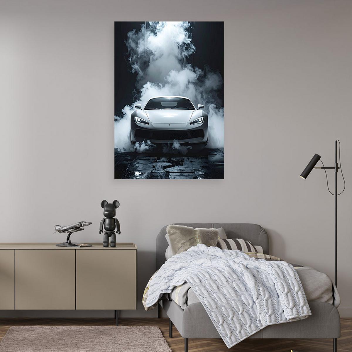 LEINWANDBILD Kraftfahrzeuge 30x45cm - Weiß, Textil (30/45cm) - Feeby