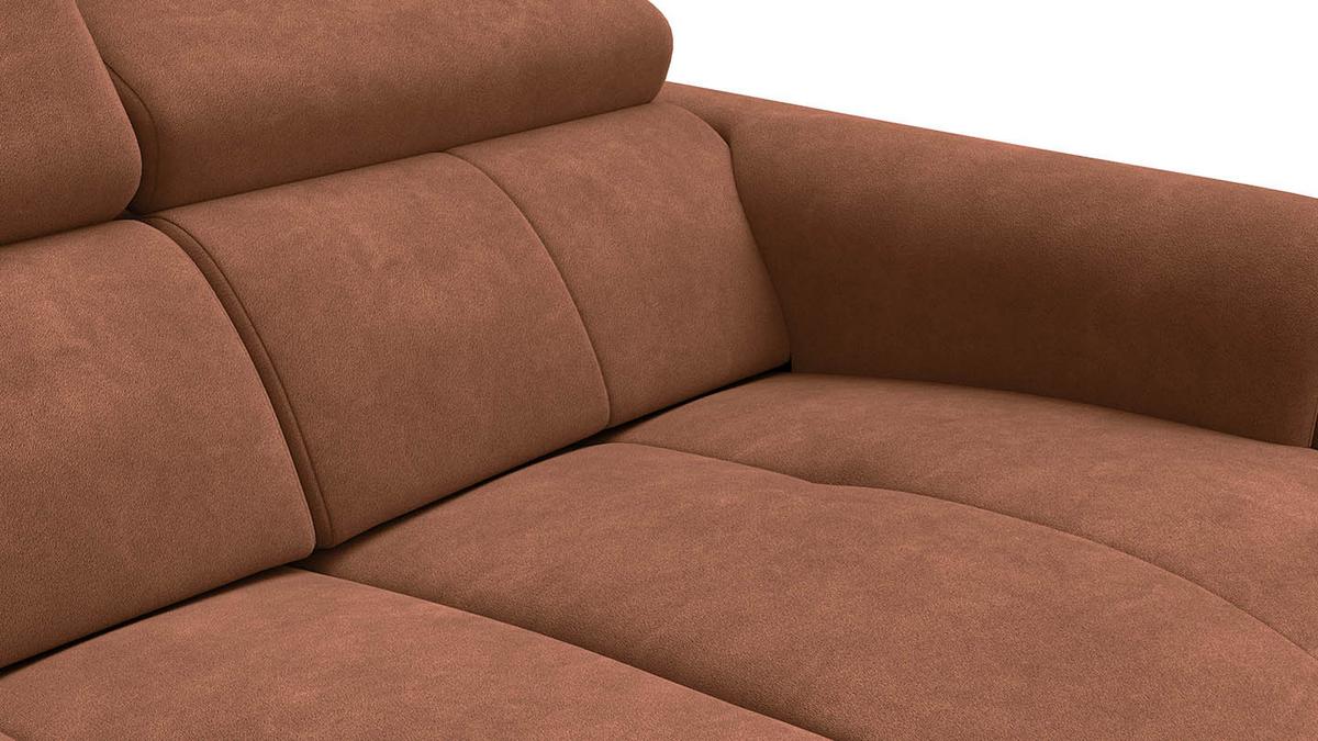 RELAXSOFA RODEN 2-Sitzer mit 2 Relax, braun, Veloursstoff - Braun, Holz/Textil (148/82/103cm) - Wozimo