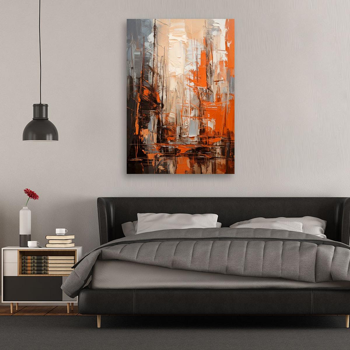 LEINWANDBILD Abstraktion 40x60cm - Orange, Textil (40/60cm) - Feeby