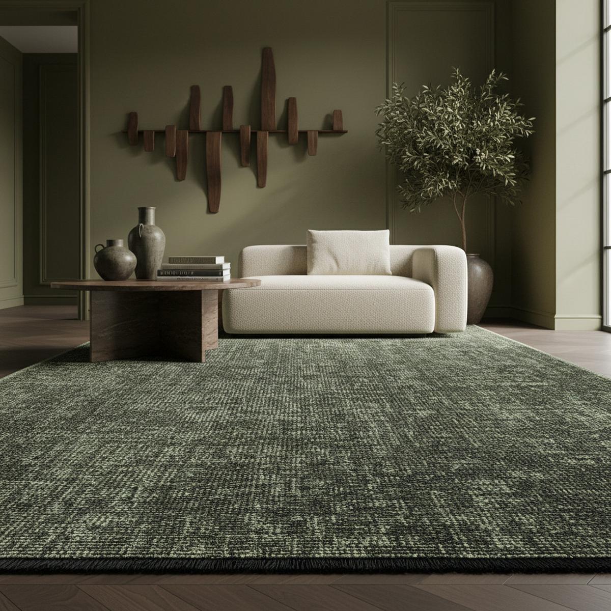 TEPPICH aus Baumwolle Waschbar KOFEL in Grün, einfarbig, 80 x 150 cm - Grün, Textil (150/80cm) - KADIMA DESIGN