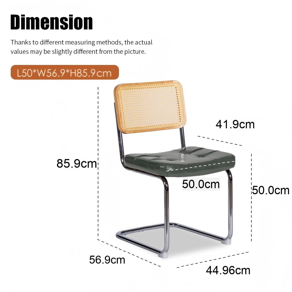 ESSZIMMERSTÜHLE 4er Set Freischwinger Rattan Kunstleder - Grün, Leder (53/84.6/46.4cm) - Urban Meuble