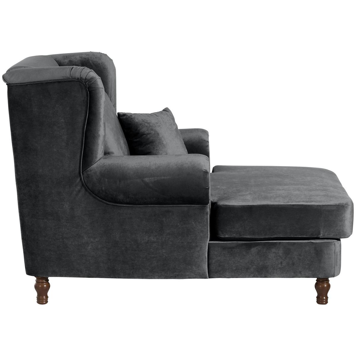 SESSEL XXL inkl. Kissen Karley Samtvelours graphit - Graphitfarben, Kunststoff (103/103/149cm) - 58aufmkessel