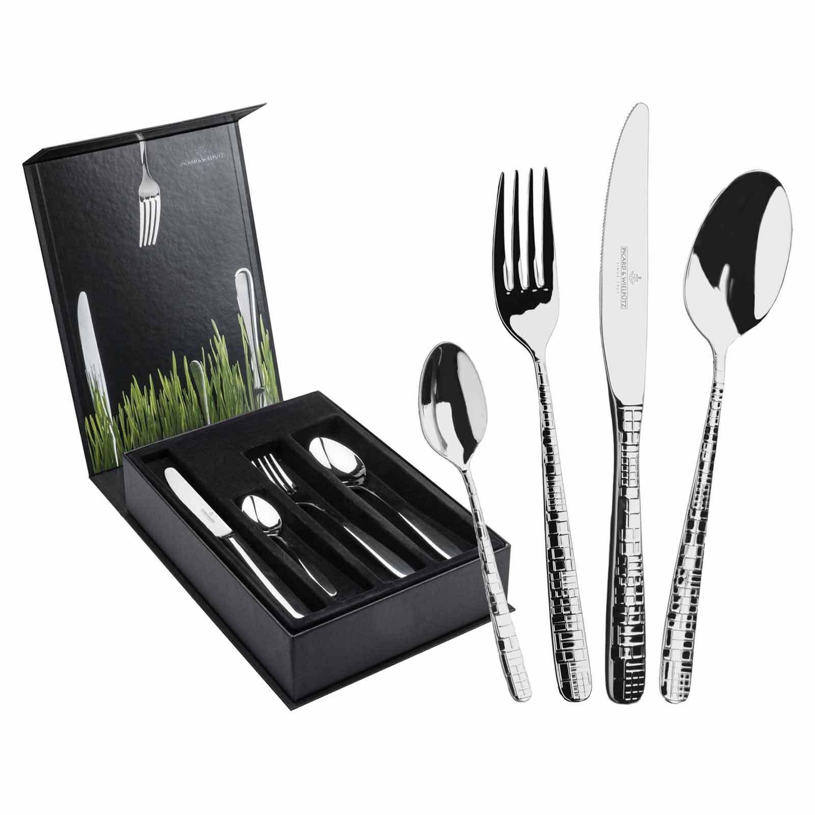 TAFELBESTECK INKL. BESTECKBOX Frame silber 24-tlg. - Silberfarben, Metall - Picard & Wielpütz