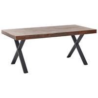 ESSTISCH 180/90 cm Dunkler Holzfarbton/Schwarz Clifton - Dunkelbraun/Schwarz, Holz (180/90/75cm) - Beliani