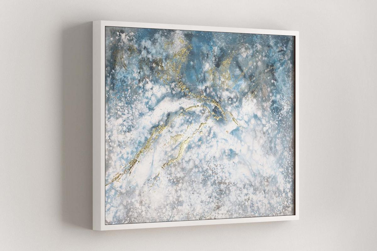 ACRYLBILD HANDGEMALT 100/75 cm - Blau/Weiß, Holz/Textil (100/75cm) - KUNSTLOFT