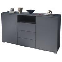 SIDEBOARD Skadu Schwarz matt - Anthrazit/Schwarz, Holzwerkstoff (138.5/75.5/35cm) - Vladon