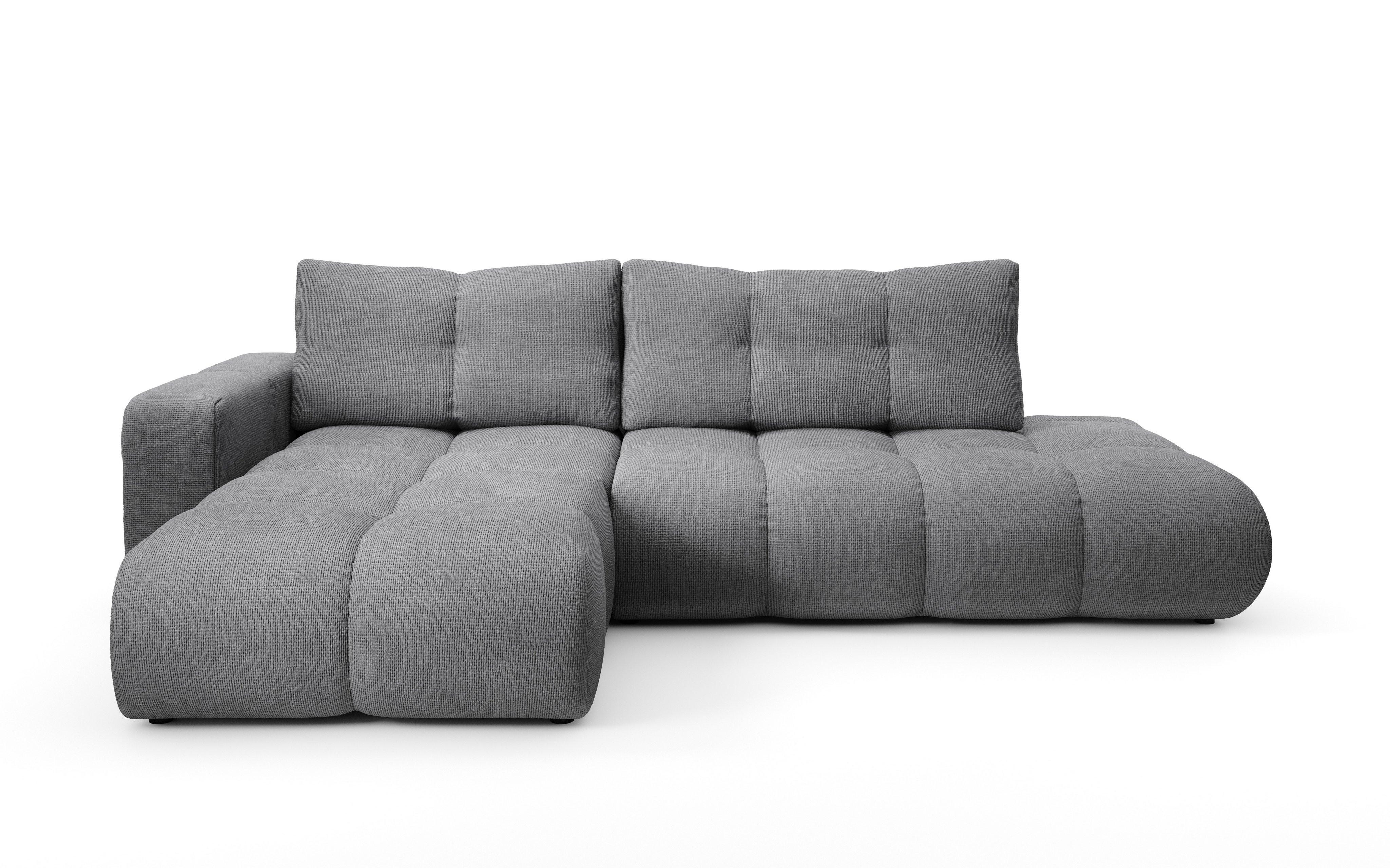 ECKSOFA DUCA L-S Grau Chenille mit Schlaffunktion - Grau, Holz (266.5/266.5cm) - MASSENO