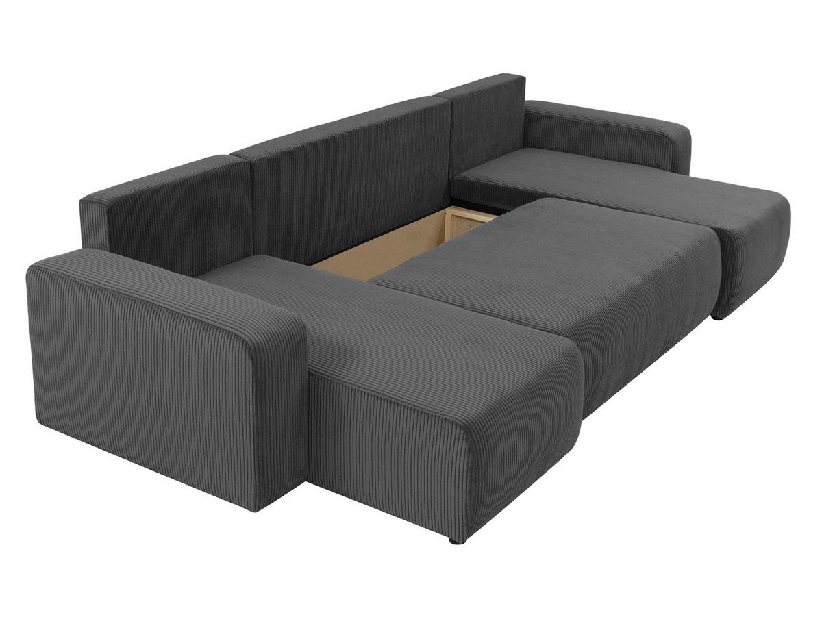 WOHNLANDSCHAFT Piano U Cord - Hellgrau/Schwarz, Holz/Kunststoff (312/82/145cm) - MIRJAN24