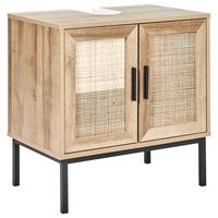 WASCHBECKENUNTERSCHRANK Heller Holzfarbton Rosell - Hellbraun, Holzwerkstoff (60/60/40cm) - Beliani