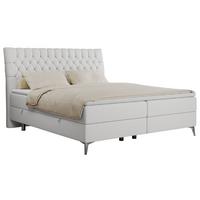 BOXBETT MILEN 200/200 Weiß Kunstleder - H3 - Weiß, Holz/Textil (200/200cm) - MKS