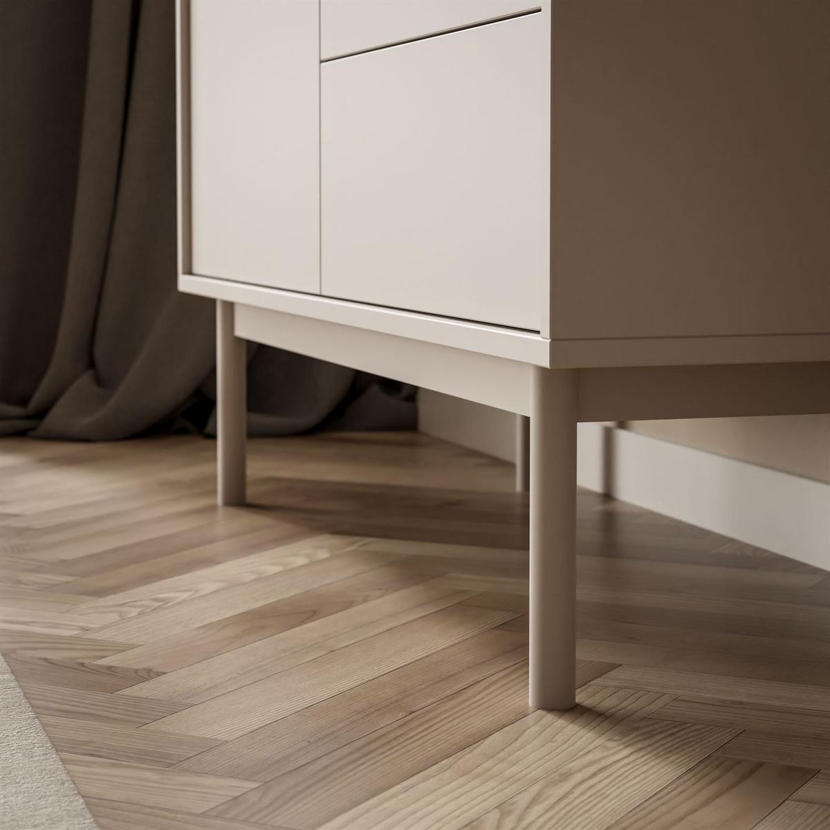 HIGHBOARD MIRACLE 3D3S mit Schubladen dreitrürig Kaschmir - Kaschmir, Holzwerkstoff (104/134/39cm) - Lookway