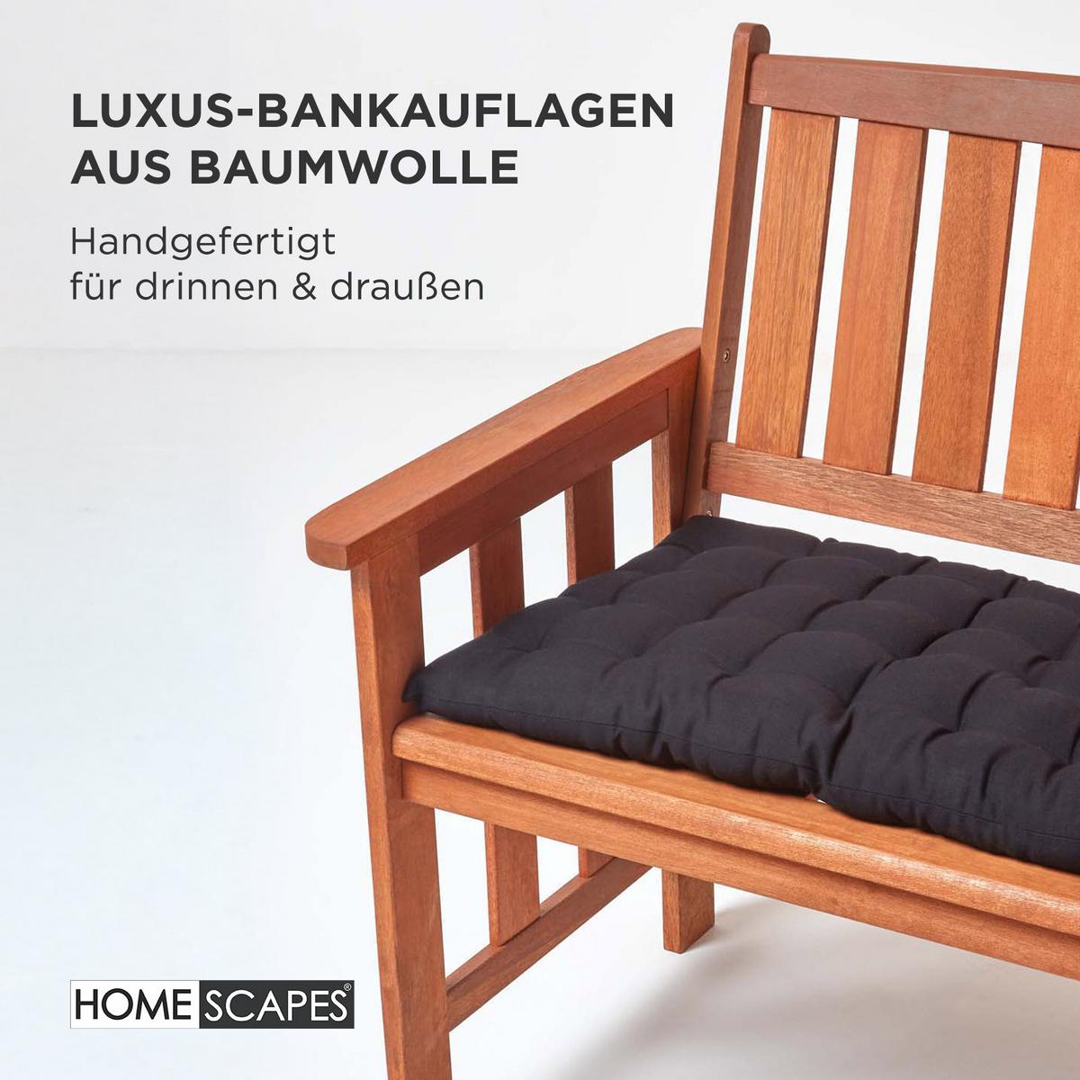 BANKAUFLAGE 3-Sitzer schwarz 143/48/5 cm - Schwarz, Textil (143/48/5cm) - Homescapes