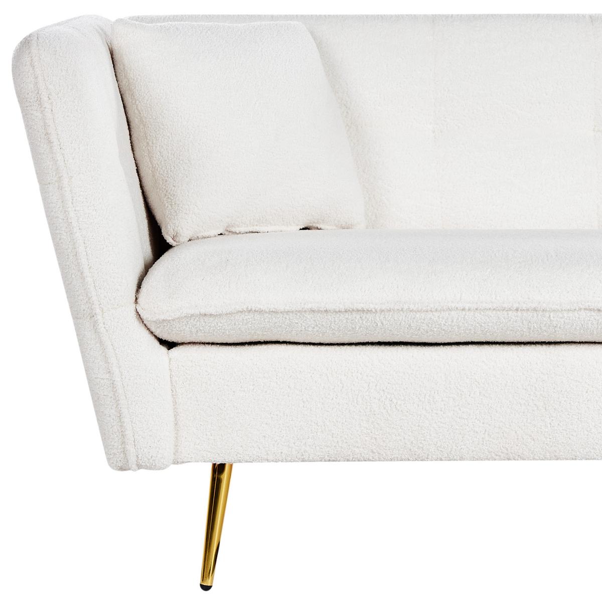 3-SITZER-SOFA Bouclé Cremeweiß Frederica - Creme, Textil (200/77/80cm) - Beliani