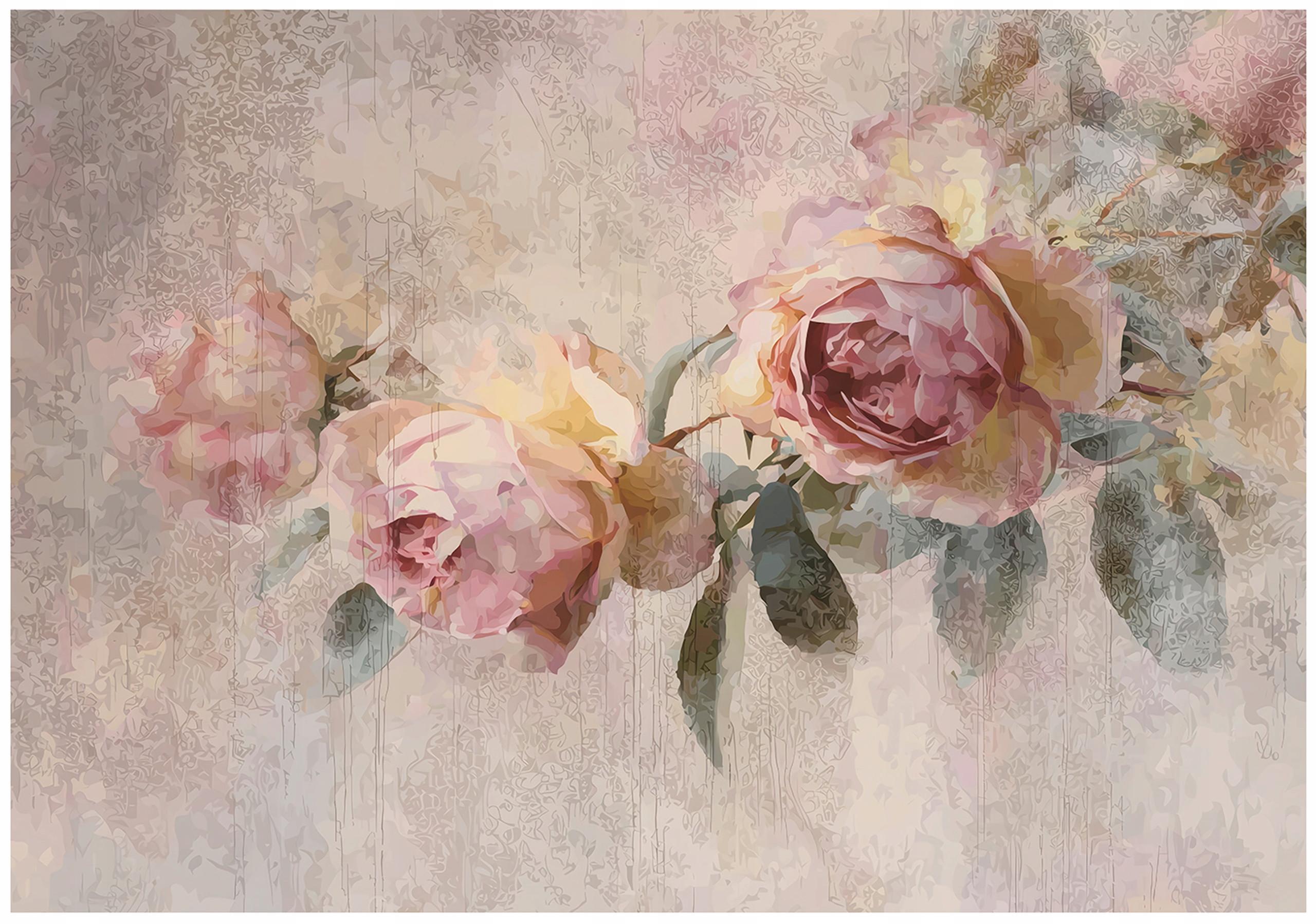 FOTOTAPETE Blumen Rosen Beige 300x210 cm - Multicolor, Papier (300/210cm) - Wallarena