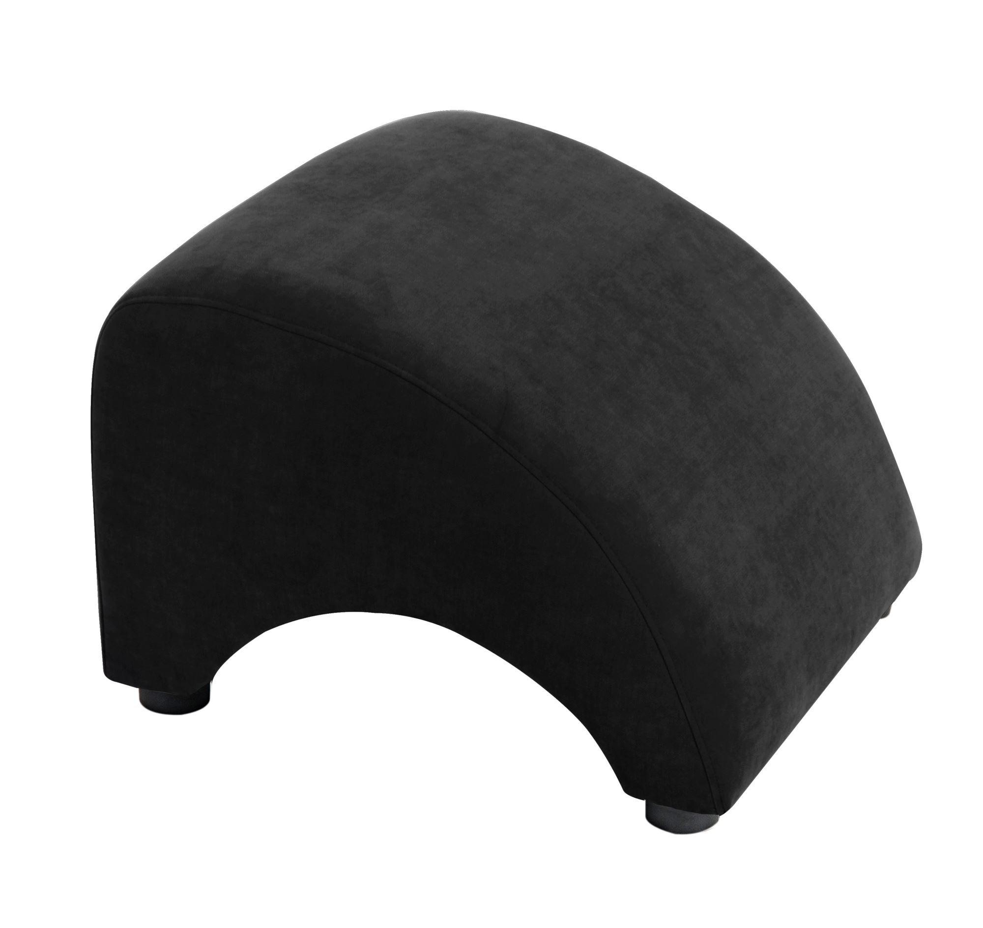 POLSTERHOCKER Kajsa Velourstoff schwarz - Schwarz, Kunststoff (52/37/54cm) - 58aufmkessel