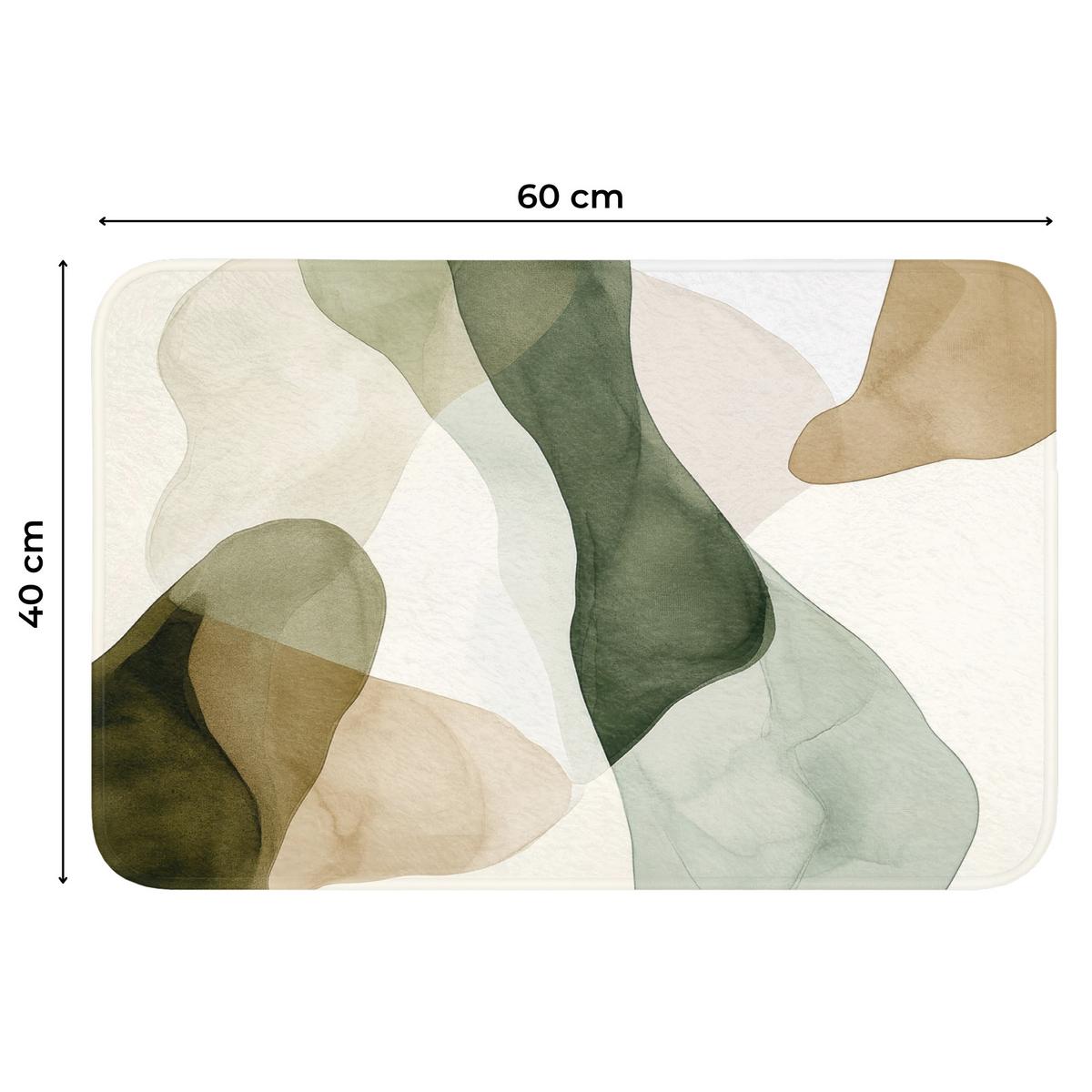 WC-VORLEGER Japandi - Abstrakt - Grün Toilettenvorleger 60x40 cm - Grün, Textil (60/1cm) - OnlyWow