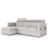 ECKSOFA mit Schlaffunktion und Bettkasten, Beige - Beige, Holzwerkstoff/Textil (220/140cm) - Idohome