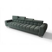 SOFA 4-sitzer Bastien In Stoff Gemma - Blau, Holzwerkstoff/Textil (335/95/97cm) - Fun Möbel