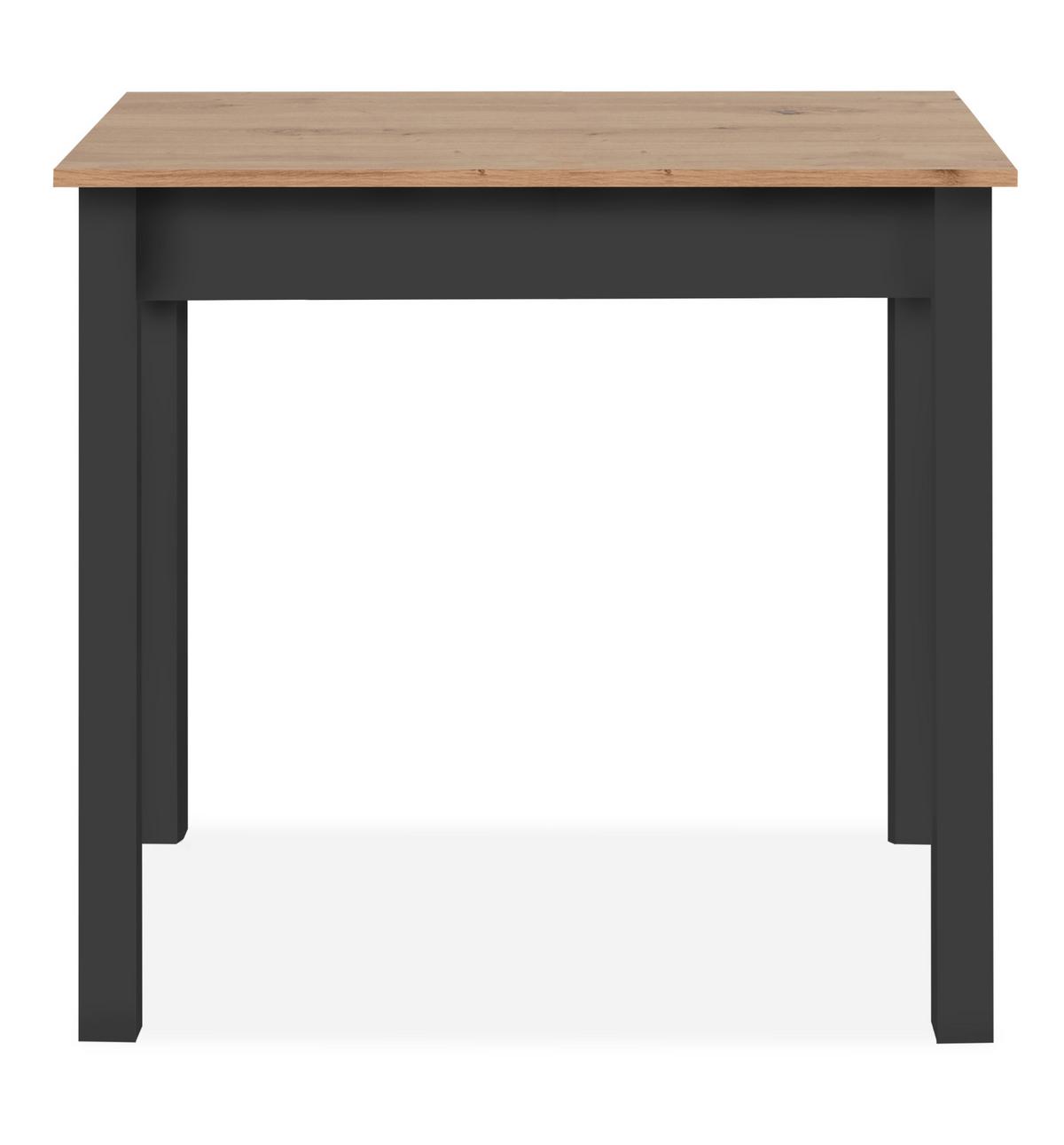 ESSTISCH Eiche Artisan, schwarz 110 x 67 cm, Küchentisch in modernem Design - Schwarz/Eiche Artisan, Holzwerkstoff/Kunststoff (67/110/76cm) - Furn.Design