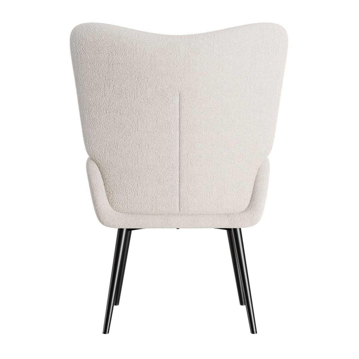 OHRENSESSEL Odense Bouclé Grau - Beige, Textil (68/95/73cm) - Juskys