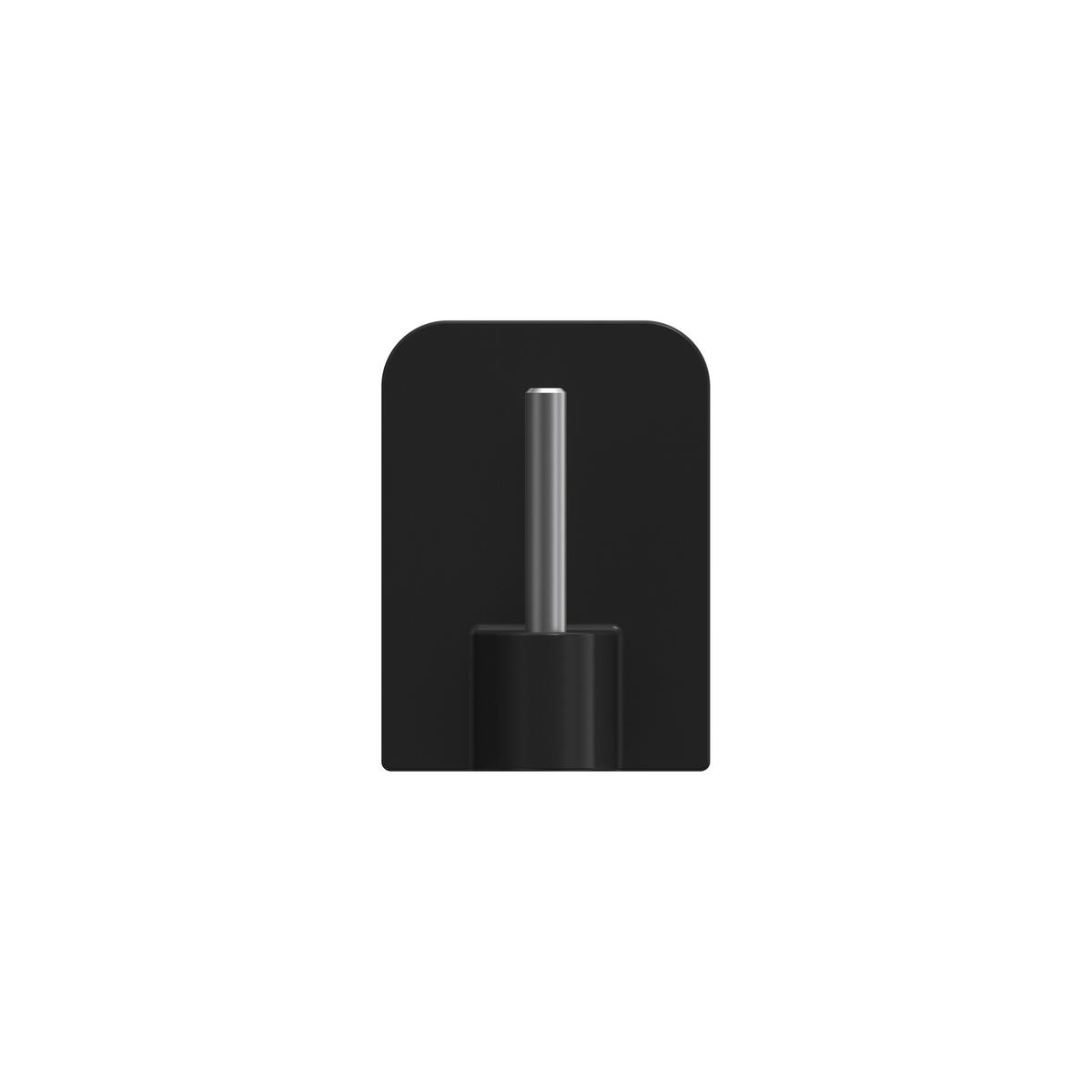 KLEBEHAKEN MIT METALLSTIFT für Vitragestangen, Schwarz, Packung 4 Stück - Schwarz, Kunststoff/Metall (1.7/2.4/1.2cm) - INTERDECO