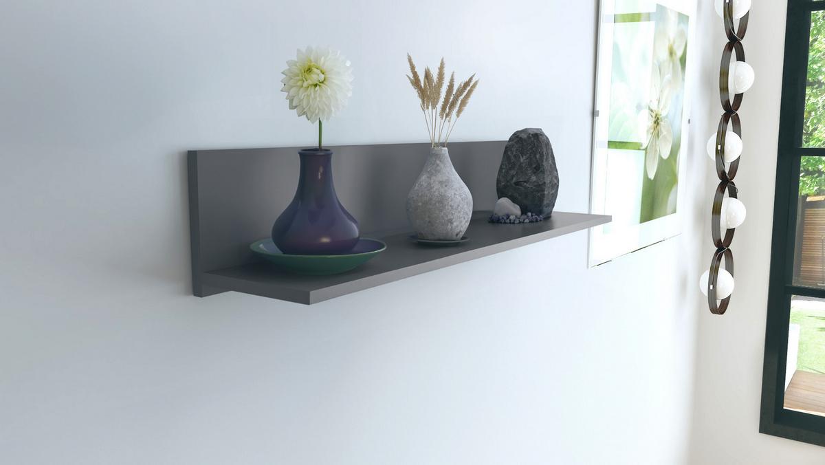 WANDREGAL Skadu Anthrazit matt - Anthrazit, Holzwerkstoff (97.5/18.5/18.5cm) - Vladon