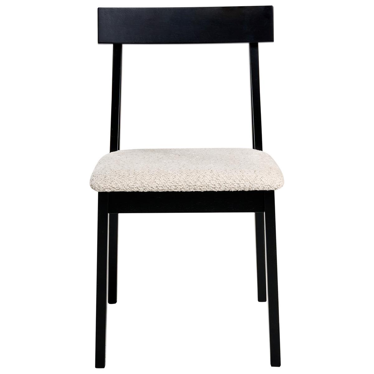 ESSZIMMERSTUHL 2er-Set Holz Schwarz/Beige Isle - Beige, Holz (45/82/55cm) - Beliani