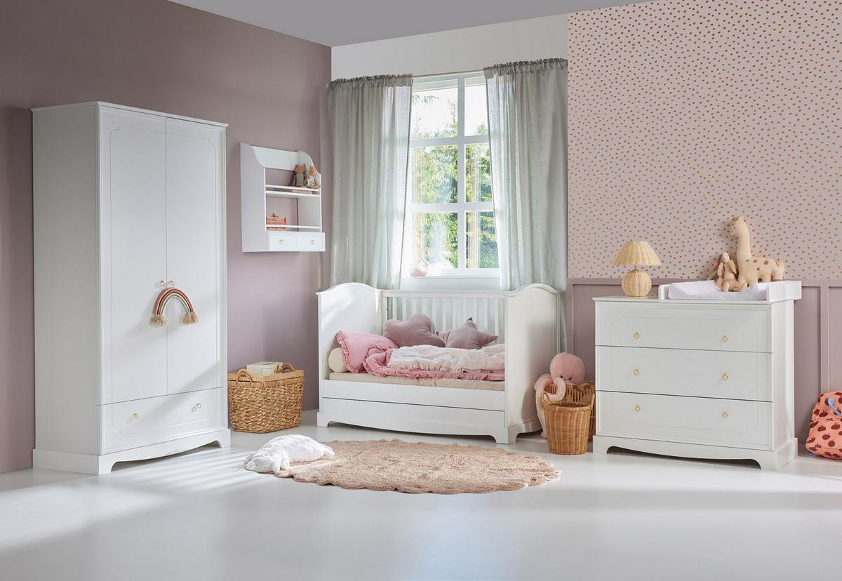 KINDERKLEIDERSCHRANK Royal, 2-türig – ideal für das Kinderzimmer Weiß - Weiß, Holzwerkstoff (103/195/51cm) - RAUMHIRSCH FURNITURE
