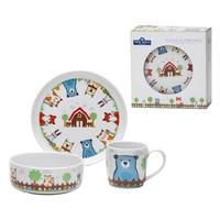 KINDERGESCHIRR SET Fuchs und Freunde bunt 3-tlg. - Multicolor, Keramik (2/2/2cm) - Van Well