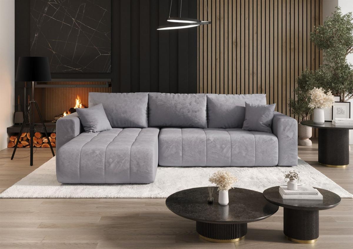ECKSOFA Camila - Blau, Holzwerkstoff/Textil (280/185cm) - Fun Möbel