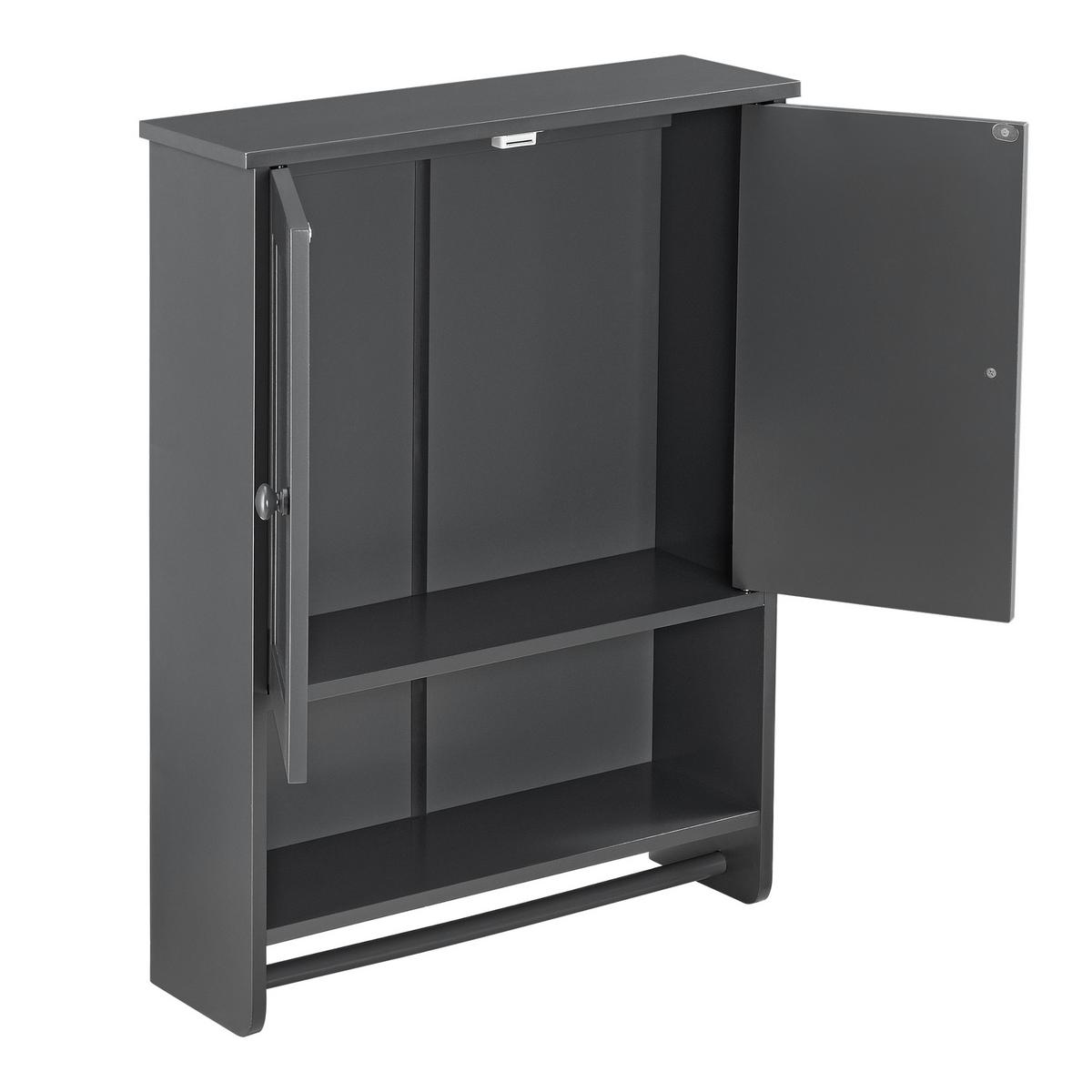 HÄNGESCHRANK Steyr - Dunkelgrau, Holzwerkstoff (48.7/65/14.5cm) - [en.casa]