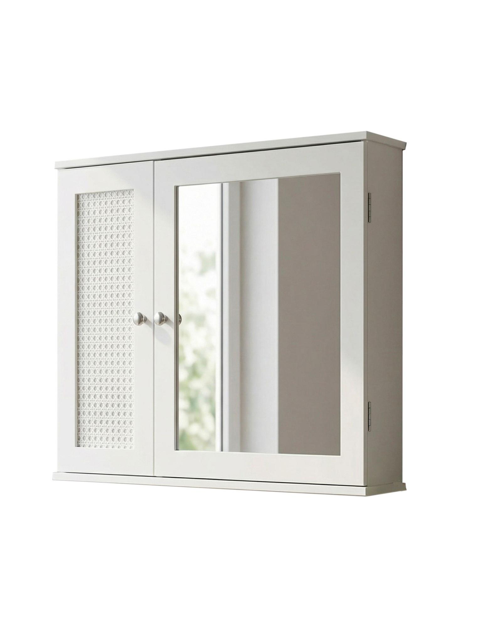 WANDSCHRANK ADOUR, MDF, mit Stauraum, Weiß, 60 x 15 x 50 cm - Weiß, Holzwerkstoff/Metall (60/50/15cm) - KADIMA DESIGN