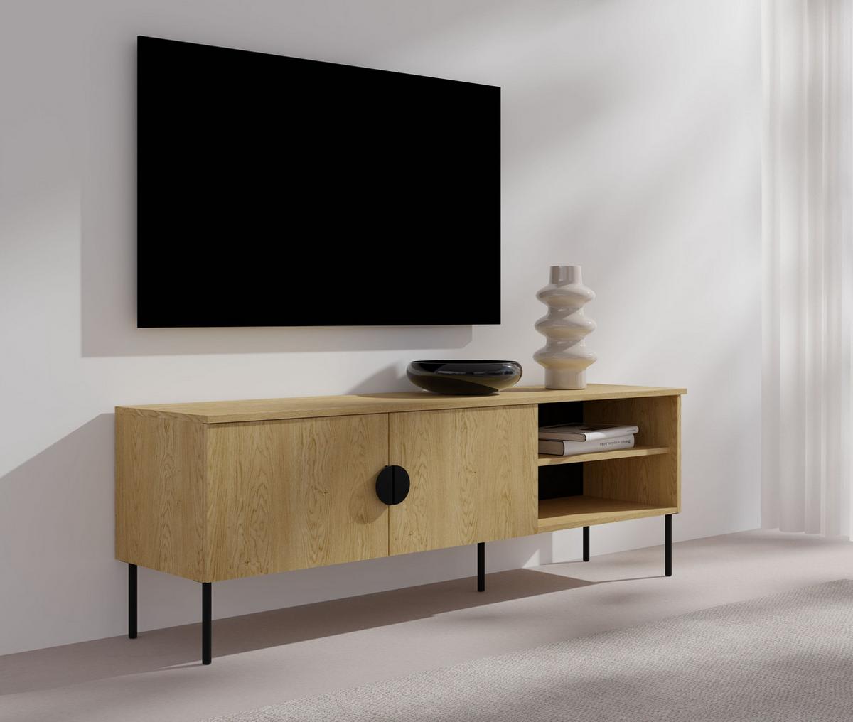 TV-SCHRÄNK Eiche Baltic 160/54/40 - Eiche Bianco, Holzwerkstoff (160/54/40cm) - RAUMHIRSCH FURNITURE