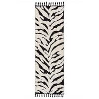 HOCHFLORTEPPICH mit Fransen MARA, mit Tier-Motiv, Beige, 80 x 300 cm - Beige, Textil (300/80cm) - KADIMA DESIGN