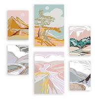 POSTER Set Mit 6 Seashores Frames 2 In Kulissen Abstracts Ästhetische Deko Drucke Für Ihr Wohnzimmer, Schlafzimmer, Zuhause A3 & A4 Rahmenlos - Klar, Papier (29/3cm) - Nacnic
